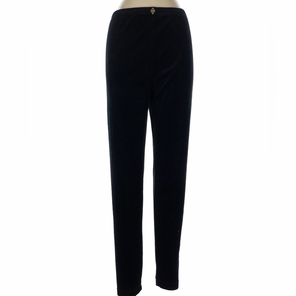 Vintage St John Sport By Marie Gray Black Velour Straight Pants Size Large